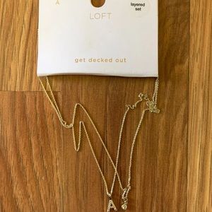 Loft layered gold “A” necklace
